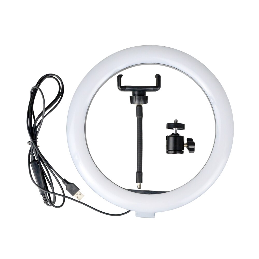 Photography LED Selfie Ring Light 16/26cm Stepless Lighting Dimmable Camera Phone Lamp Tripod Head For Makeup Video Live Studio