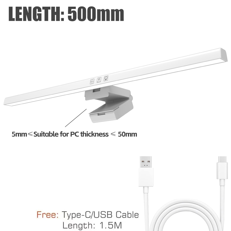 50 cm Computer Monitor Licht Bar Bildschirm Hängen Lichter Stufenlose Dimmen Für Studie Lesen Licht Tisch Monitor Lampe Schreibtisch Beleuchtung