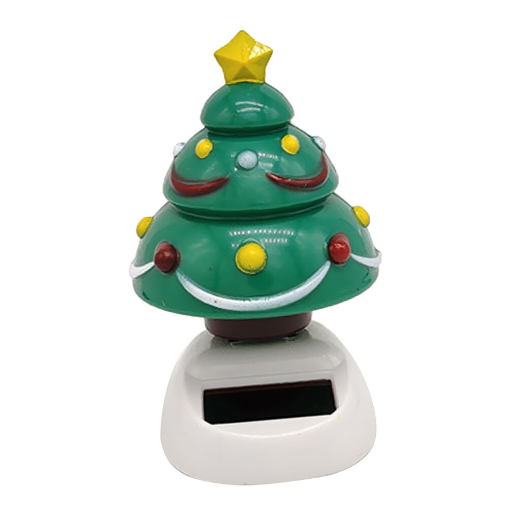 Solar Powered Christmas Tree Home Office Car Ornament Cafe Shop Bar Decor
