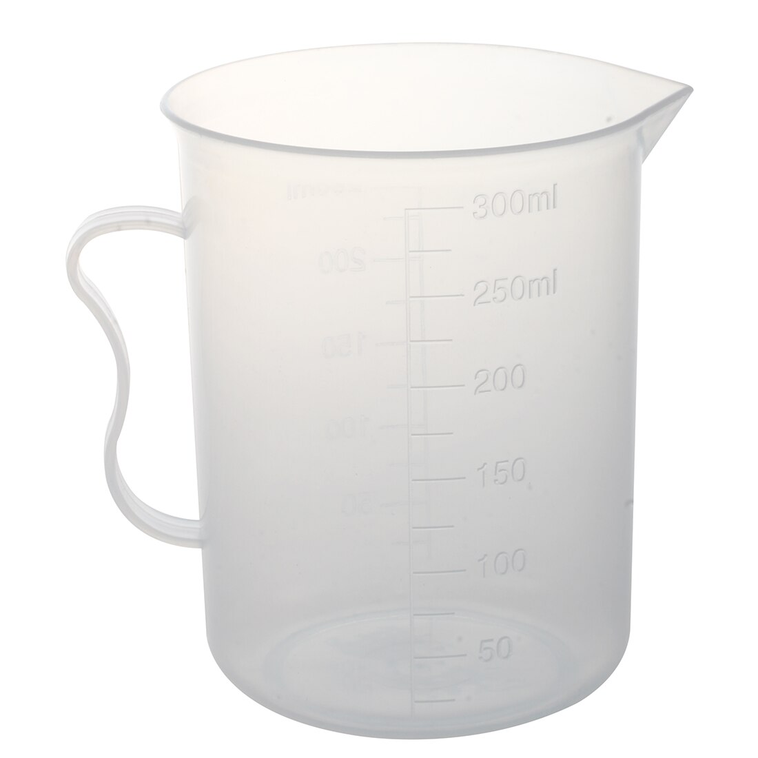 Laboratory 250mL Capacity Clear White Plastic Measuring Cup