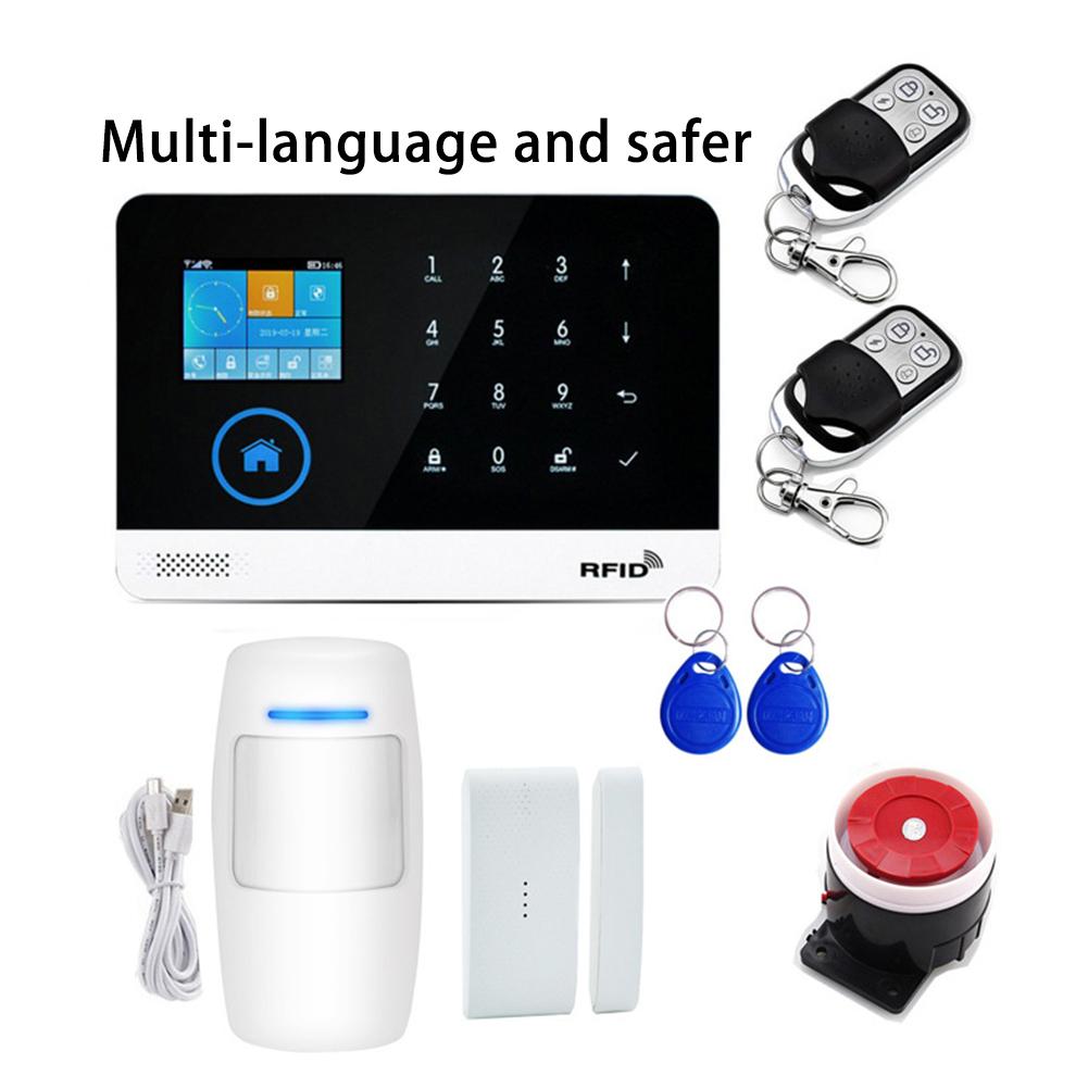 Wireless Home Security Alarm System With RFID Card Arm Disarm Switchable Alarm System APP Remote Control