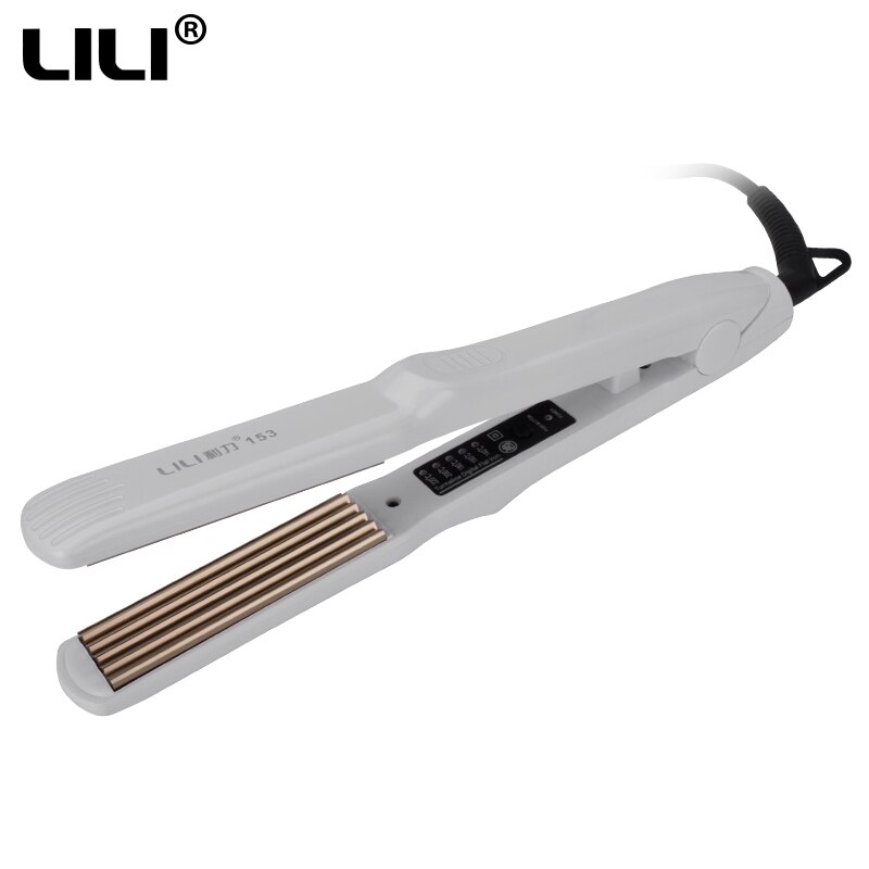 110-240V Keramische Stijltang flat iron professionele Elektrische Stijltangen haar krultang Salon Styling Tool: white corn hot