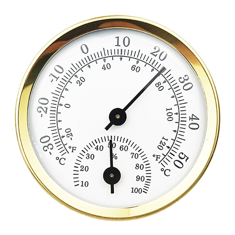 Mini Sauna Thermometer Metal Case Steam Sauna Room Thermometer Hygrometer Bath And Sauna Indoor Outdoor Used Hygrothermograph: gold