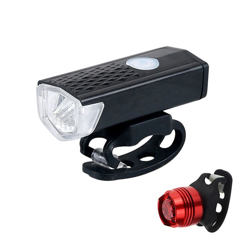 Cykellygte usb genopladelig 300 lumen 3 mode cykel forlygte 6000k vandtæt cykellygte lommelygte