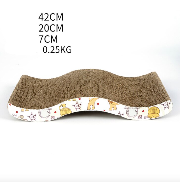 Cartoon Fun Cat Toys Cat Scratch Board S-Shaped Corrugated Paper With Cats Claw Grinding Nail Scraper Mat Mattress Cat Supplies: 003