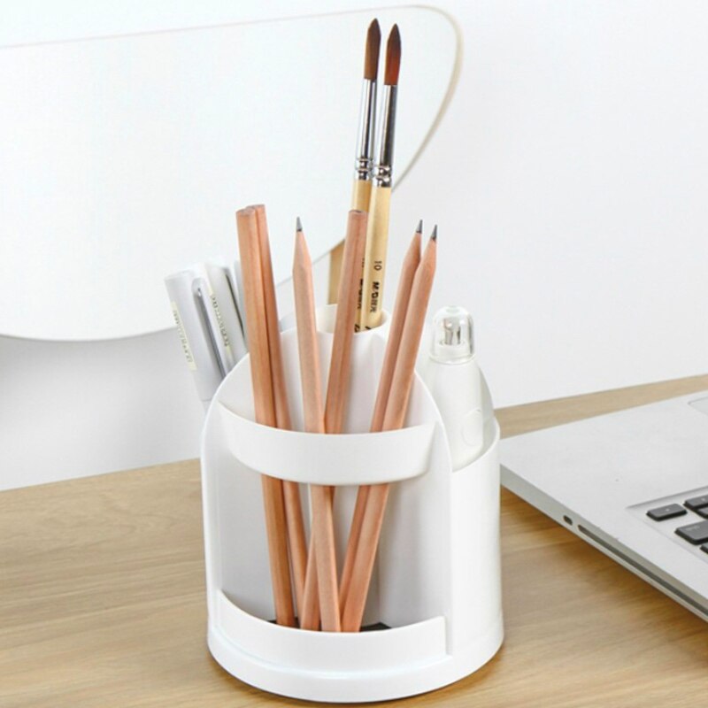 Plast skrivebord arrangør desktop kontor pen blyant holder makeup opbevaringsbakke makeup børste container studerende skole stationær