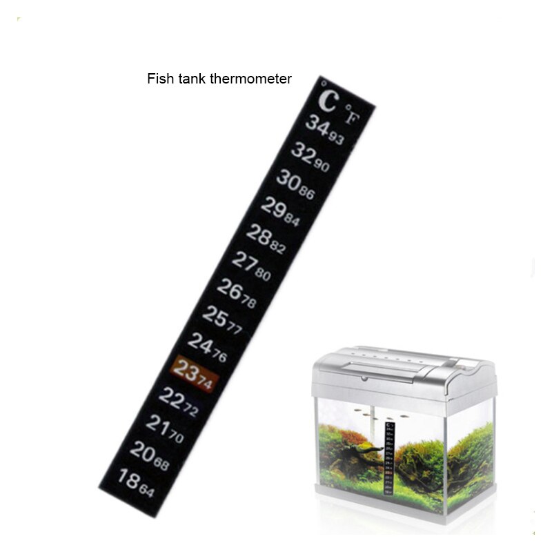 18-34 ℃ Aquarium Fish Tank Vloeistof Thermometer Sticker Dual Schaal Temperatuur Gevoelige Thermometer Pet Lcd Digitale Thermometer