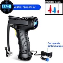 Handheld Air Pump Pumper Motorcycles Nozzle Plastic Portable Automatic: With wire