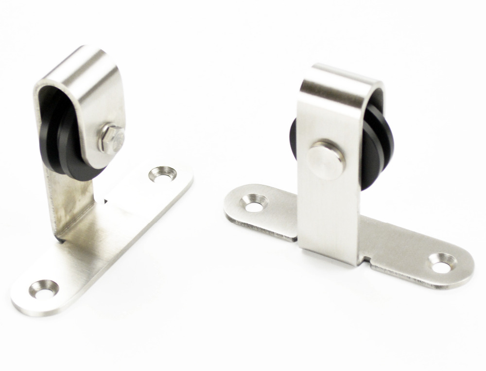 DIYHD Stainless Steel Mini Barn Door Hardware Top Mount Wooden Cabinet Double Small Sliding Barn Door Hardware (No Cabinet)