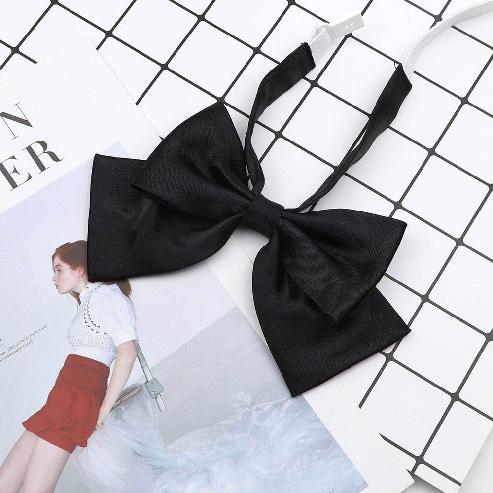 Black Red Woman Bowtie Pretty Solid Color Adjustable Butterfly Bowknot Girls Ladies Wedding Dress Shirt Collar Accessory: 4