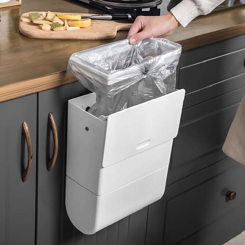 2 in 1 Zauberstab Montiert Mülleimer Abnehmbare Gewebe Kasten platzsparende Mülleimer Lagerung Eimer dauerhaft Müll Behälter Küche papierkorb