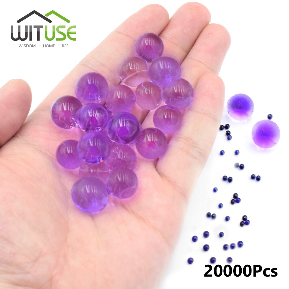WITUSE 20000pcs/bag Crystal Soil Hydrogel Gel Polymer Water Beads Maison Growing Water Balls Big Flower/Wedding Decoration: Purple