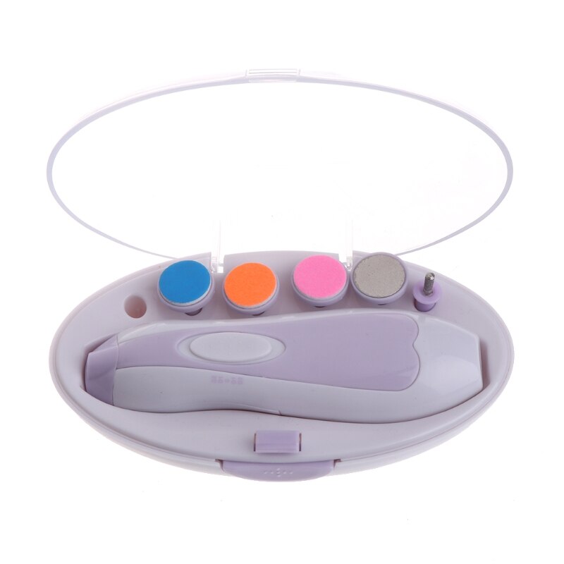 Elektrische Baby Nail Care Set Met Led Veiligheid Nail Trimmer Polish Manicure Pedicure Clipper Cutter Schaar Kids Nail Care: purple