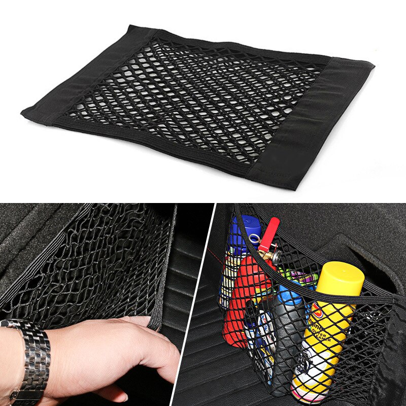 ZK30 Automotive Interior Car Velcro Net Pocket Trunk Stick Car Fixed Net Storage Bag General-Purpose Car Storage Bag