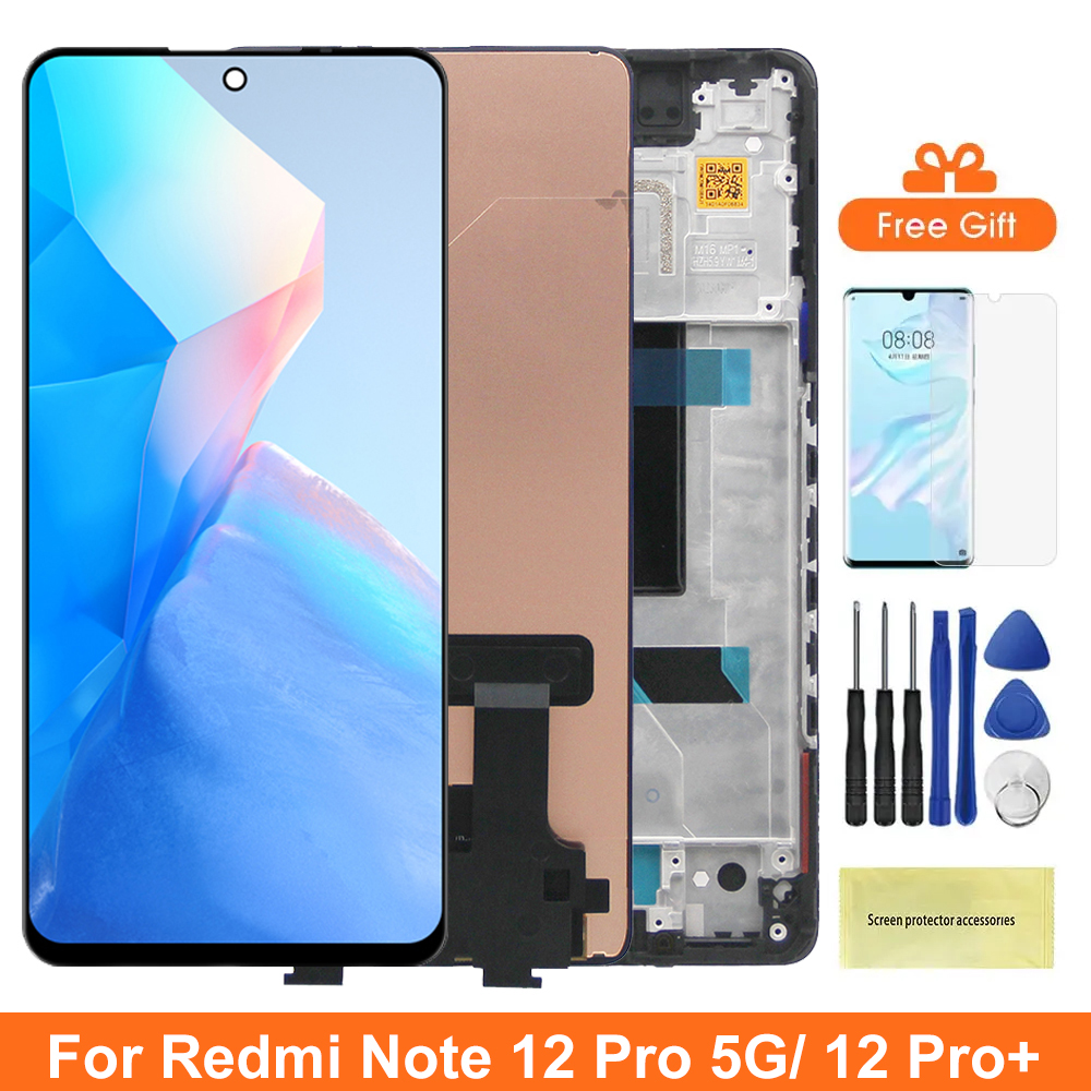 Pantalla para Xiaomi Redmi Note 12 Pro+ / 12 Pro Plus pantalla Lcd Digitalizador de pantalla táctil con marco para Xiaomi Redmi Note 12 Pro 5G