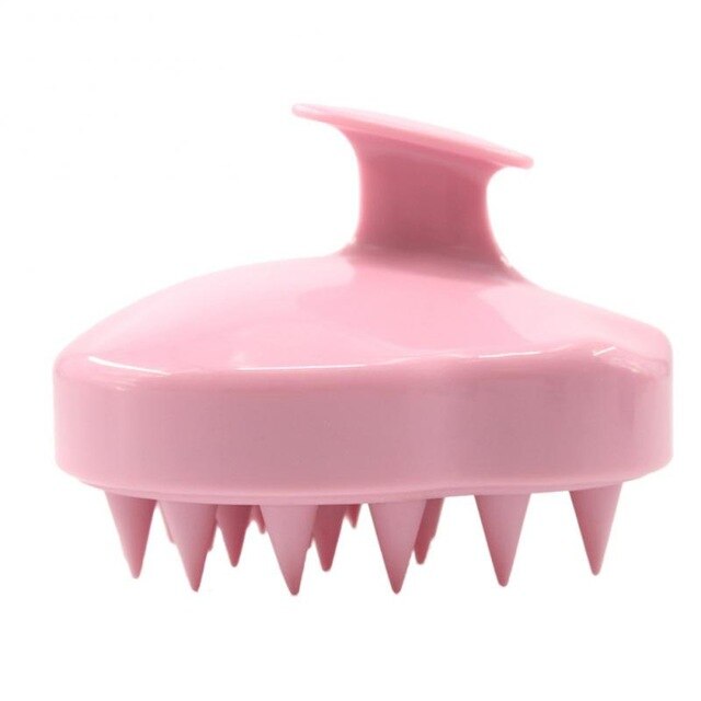 Handheld Massage Kam Draagbare Siliconen Shampoo Hoofdhuid Douche Wassen Haargroei Massager Relax Hoofd Unisex: Pink