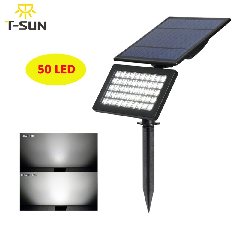 T-SUNRISE 5W Led Solar Tuinverlichting Verstelbare 50 Leds Solar Powered Lamp Outdoor Landschap Wandlamp Voor Buiten Tuin yard