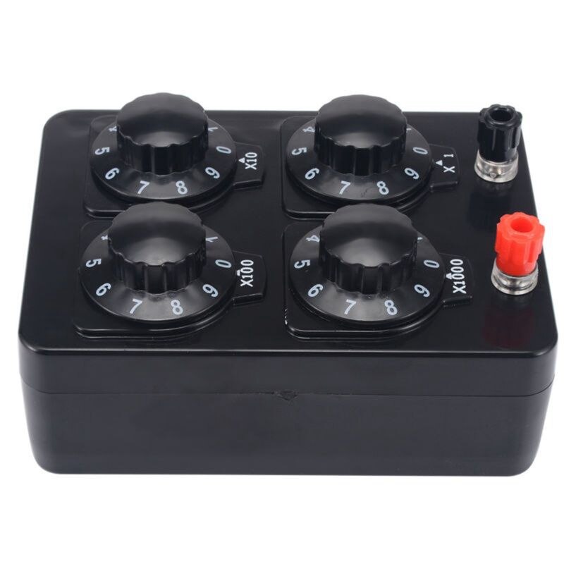 Caja de resistencia Simple de 0-9999 Ohm, instrumento de enseñanza de resistencia de década Variable de precisión