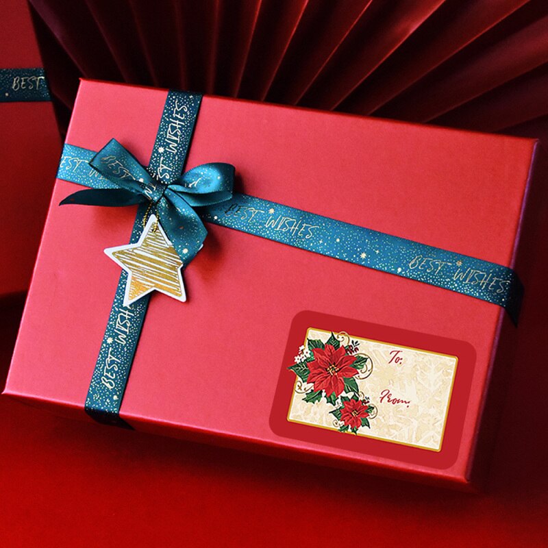 250pcs/roll Self Adhesive Christmas Name Labels Stickers DIY Packaging Decoration