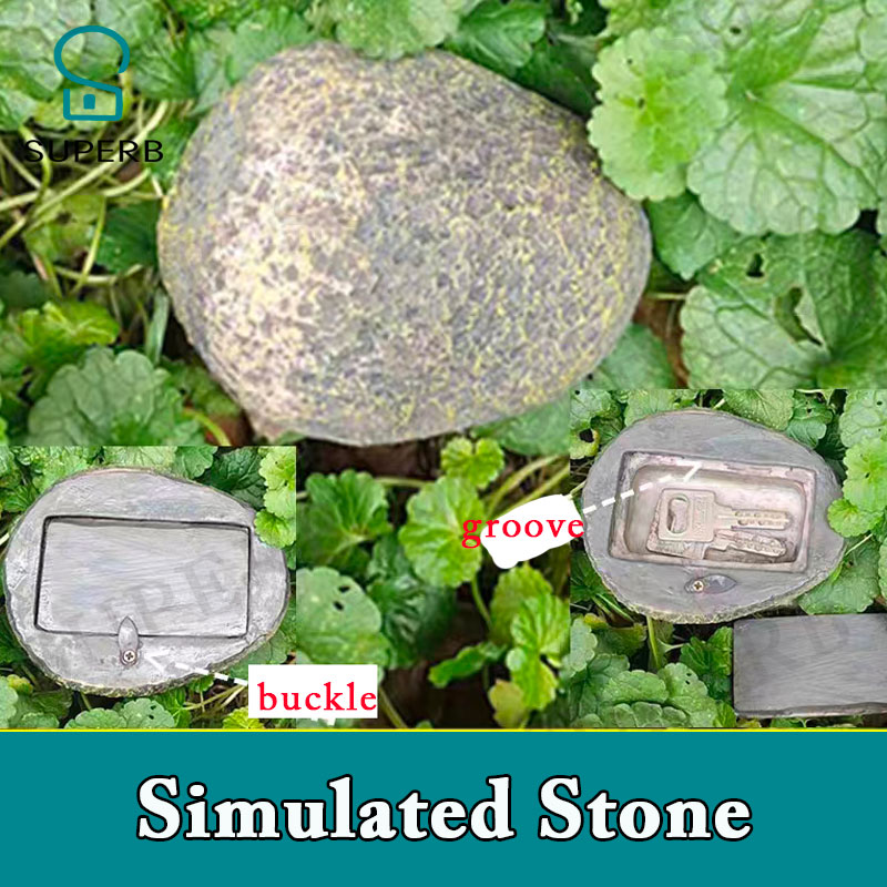Superb escape room props simulated stone snail frog to hide object Key Box Outdoor Garden Secret Key Hidden Storage Box jxkj1987: WHITE