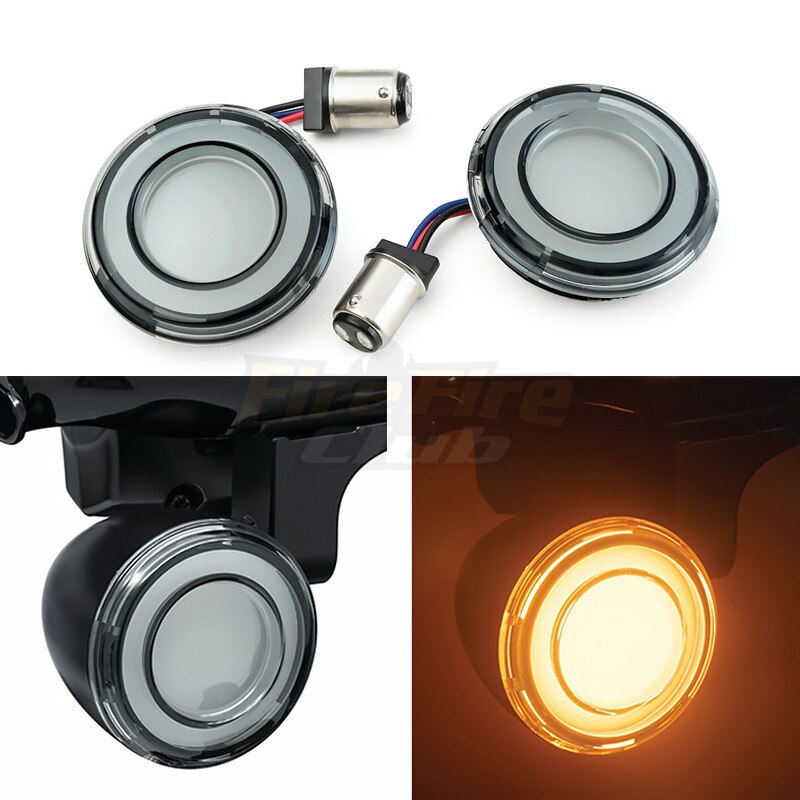 Motorrad Vorderseite LED Vorderseite Blinker Umbauten 1157 Kugel Stil Für Harley touren ausbrechen CVO Straße gleiten Fett Junge Softail