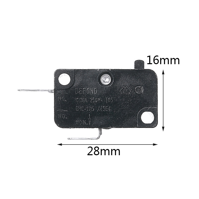 1Pc 15A DMC-1115 Micro Limit Switch Snap Action 2 Pins 15A 250VAC Momentary Switch Microswitches