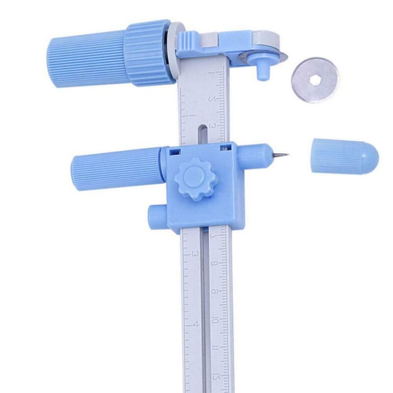 Cortador de brújula giratorio ajustable 20mm-180mm DIY cortador de círculos con cuchillas para costura de Patchwork de papel