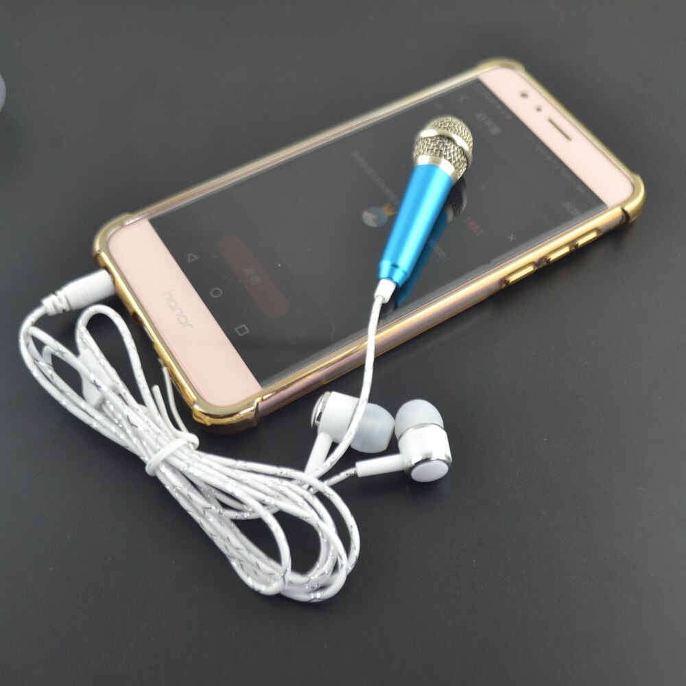 Protable K Song Mini Microphone earphone Universal KTV Karaoke Mobile Phone Computer Microphone headset Toy