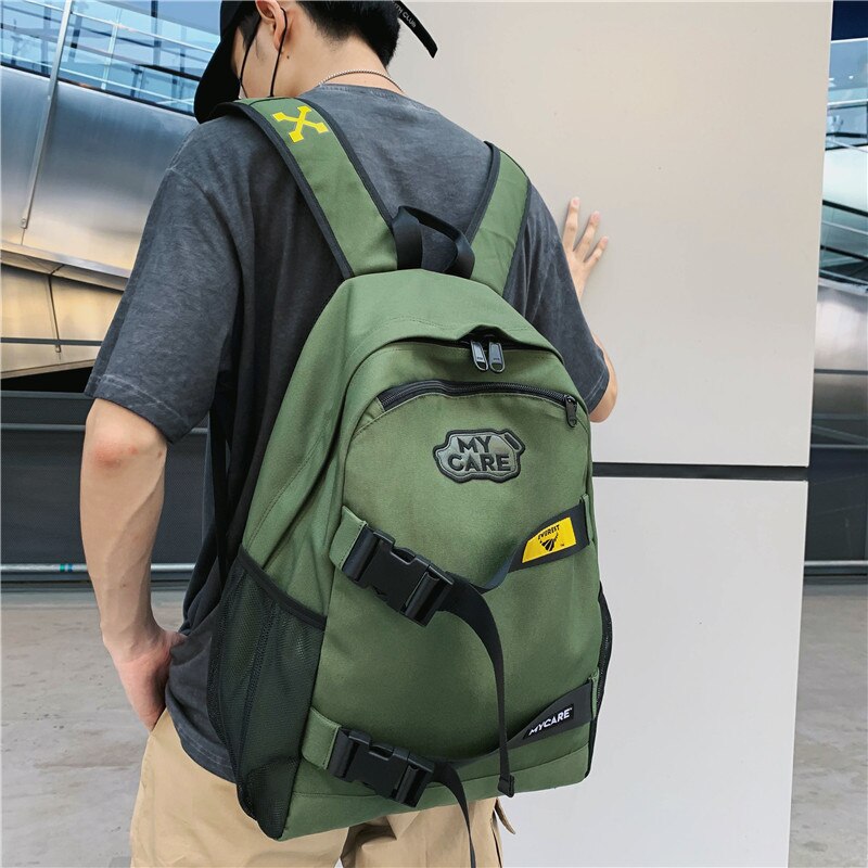 Stijl dubbele schouder vrouwelijke koreaanse junior middelbare school student schooltas oxford doek trend sport skateboard rugzak mannelijk