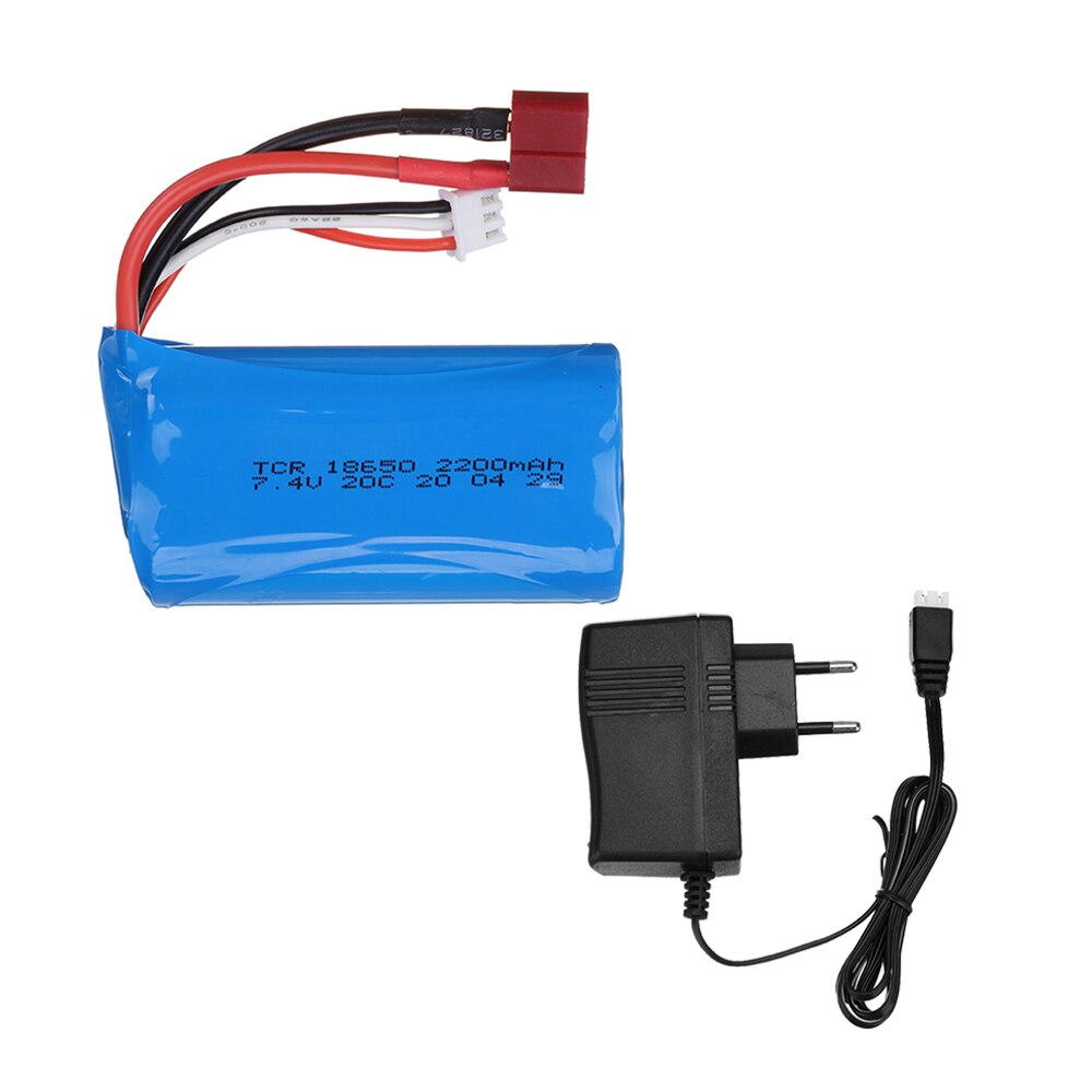 7.4V 2200mAh 18650 Lipo Batery for remote control helicopter toys parts 7.4 V 2200 mAH Lipo battery T Plug RC model: 1pcs EU
