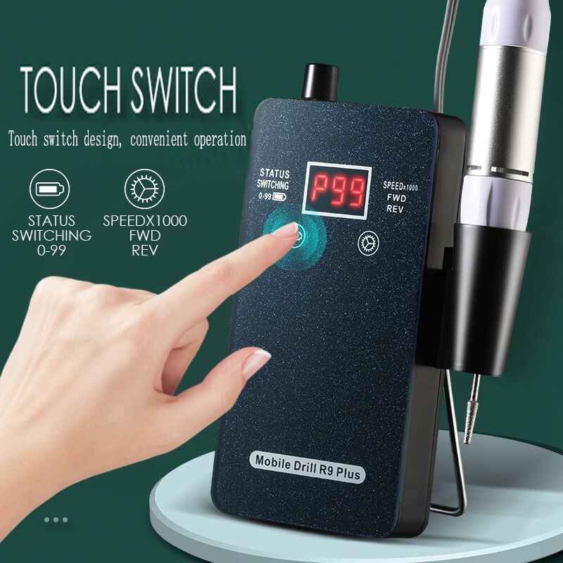 Press Sn Nail Polisher 30000Rpm Electric Nail Drill Milling Machine for Manicure Pedicure Files Tools Kit US Plug