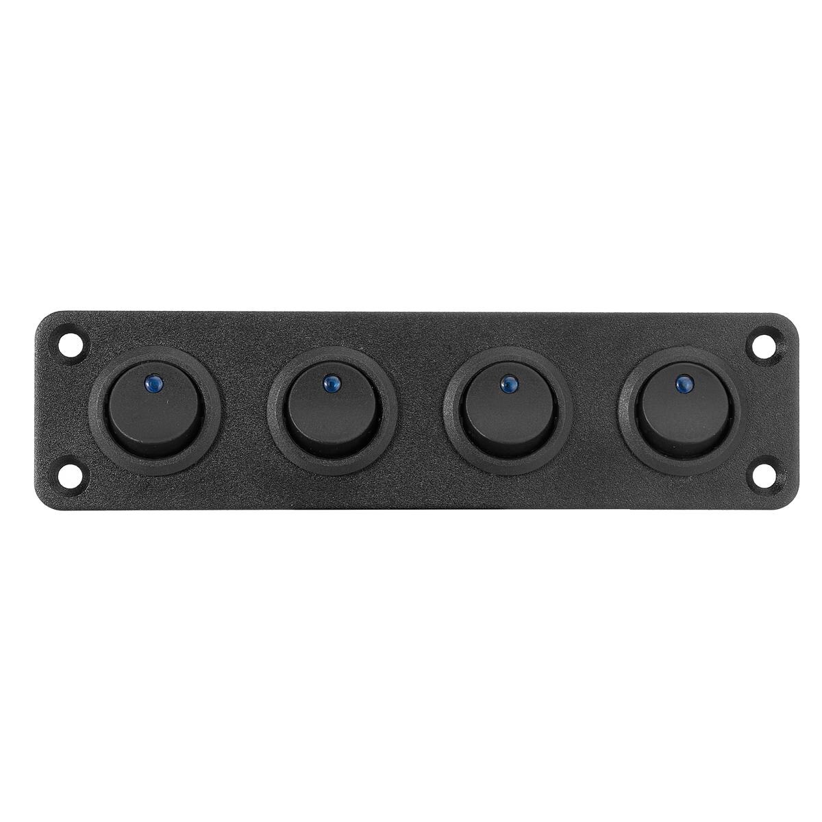 12V 1-4 Gang Toggle Switch Panel USB Car Boat Marine RV Truck Blue LED Universal Styling Accessories Marine Rocker Switch