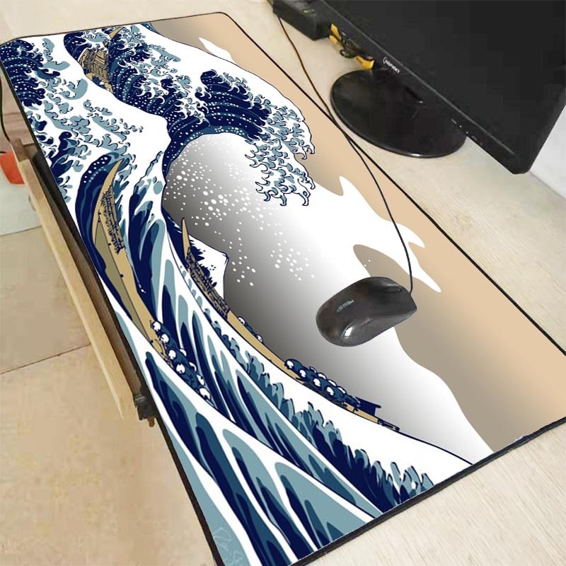 Mairuige Great Wave Off Art Large Size Mouse Pad Natural Rubber PC Computer Gaming Mousepad Desk Mat Locking Edge for CS GO LOL