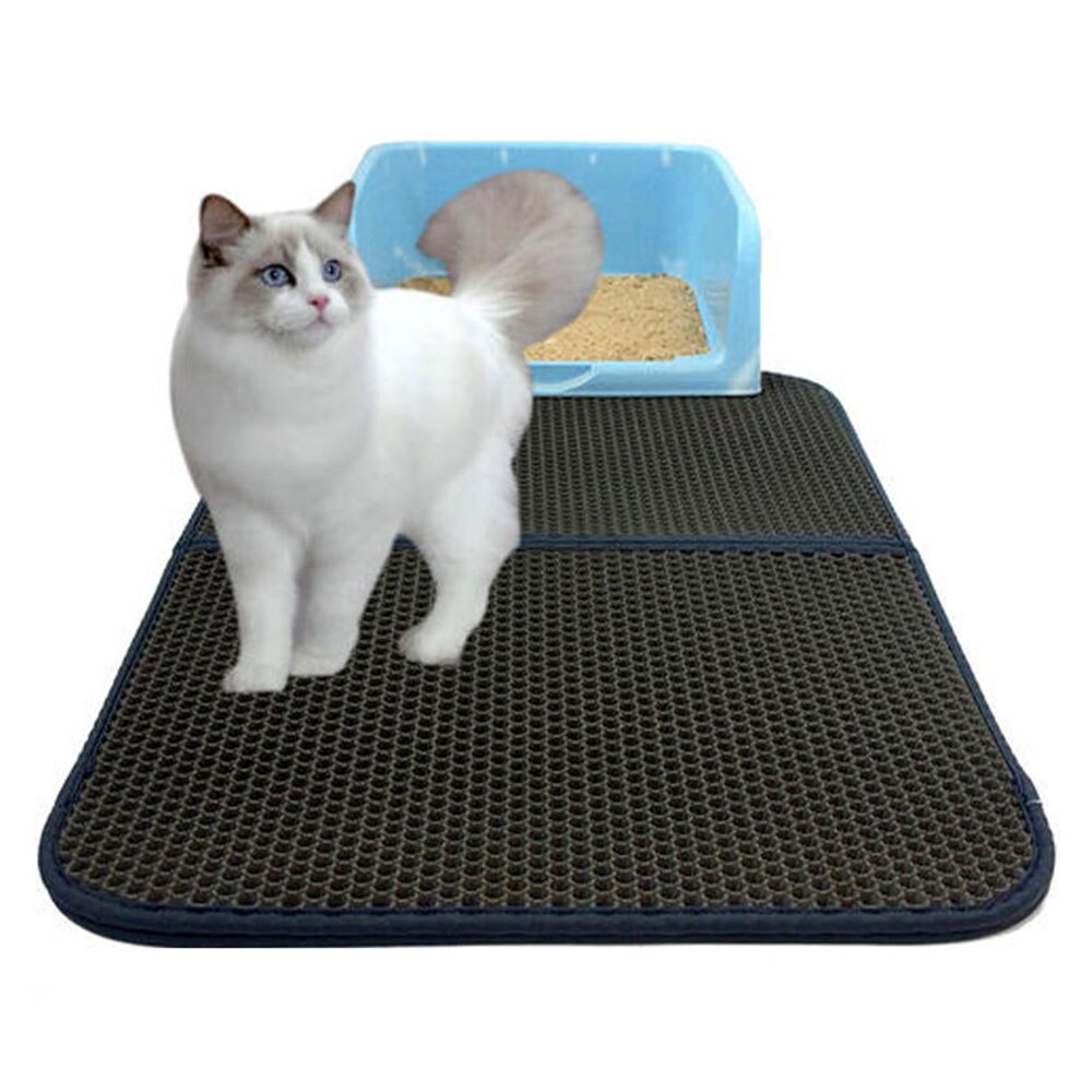 Cat Litter Mat Cat Litter Trapping Mat Honeycomb Double Layer Water Urine Proof Kitty Cat Mat Easy Clean Scatter Control