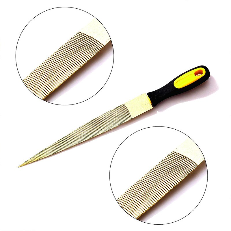 Gold Wood Rasp File Set 6 Inch,8 Inch and 10 Inch Wood File Hand Grip Handles for Wood Soft Metal Plastic(3 Pcs)