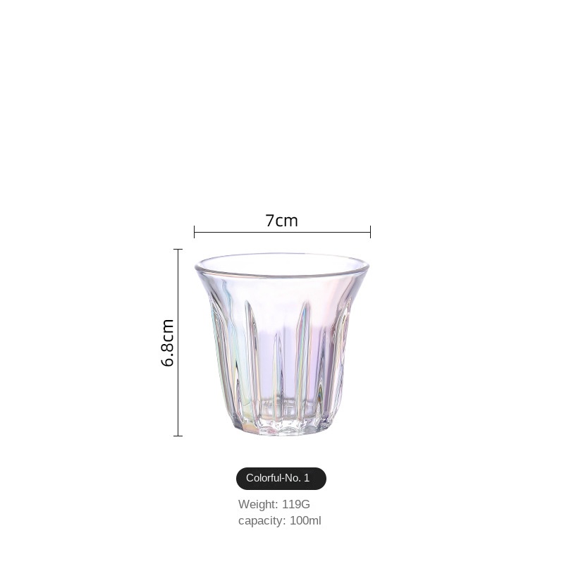 Taza blanca australiana de 100ml-200ml, taza de café Simple, Espresso blanco plano, clásica, Retro, rayas verticales: 100ml-Colorful