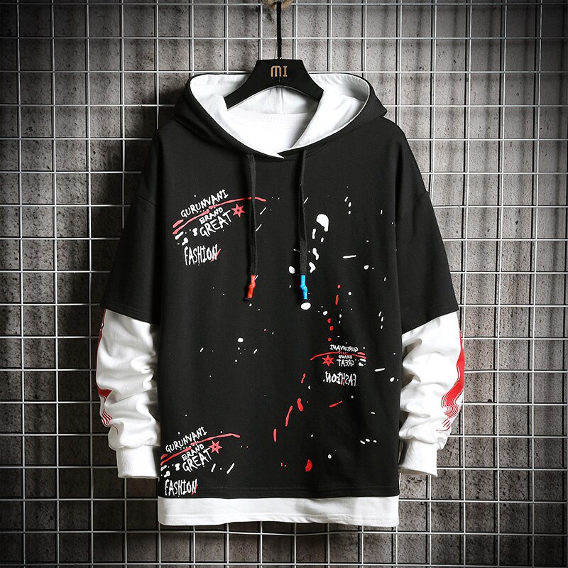 SingleRoad homme sweat à capuche pour homme surdimensionné Graffiti imprimé Hip Hop Harajuku japonais Streetwear jaune sweat à capuche homme sweat homme