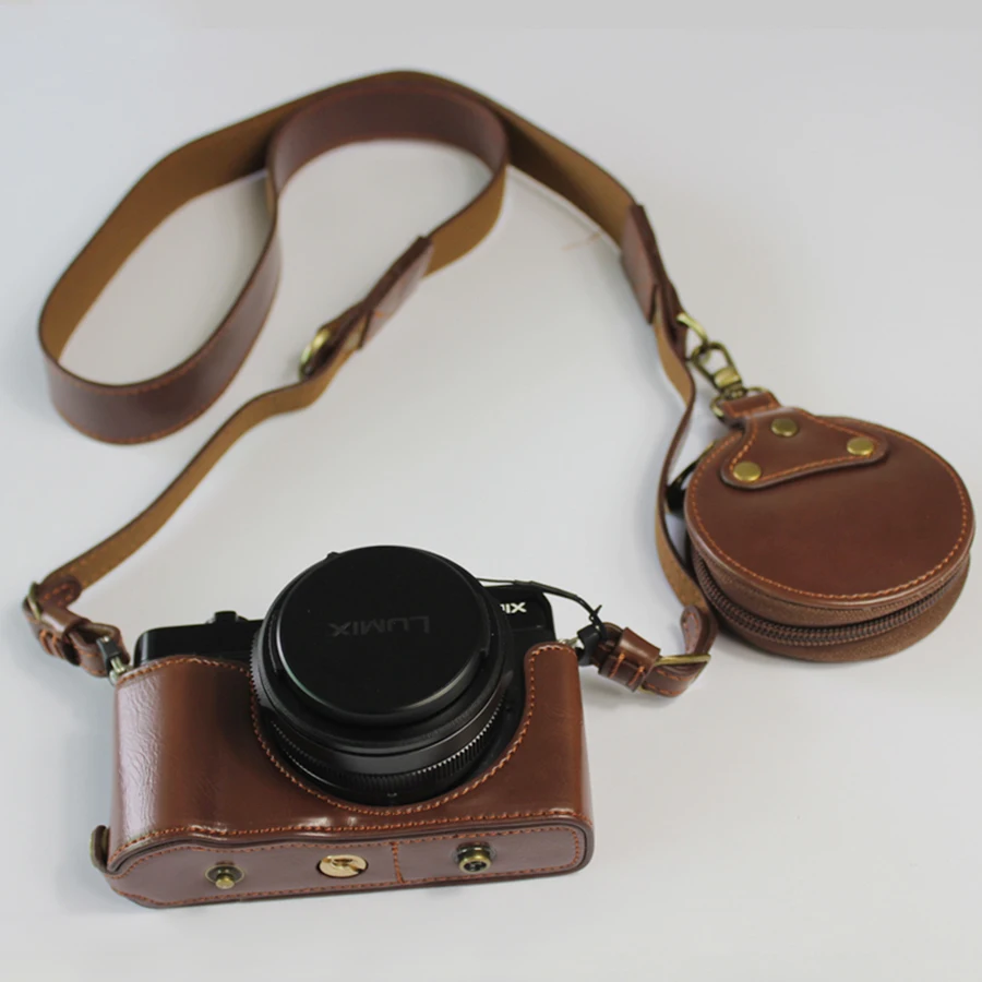 PU Leather case half body Cover Camera Bag For Olympus pen E-PL9 E-PL8 EPL7 EPL8 EPL9 protector shell strap With Battery Opening
