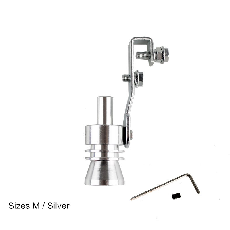 S/M/L/Xl Universele Tuning Auto Turbo Sound Whistle Muffler Uitlaat Tip Klep 5 Kleuren Voor motorfiets Auto Rechte Uitlaat TUR006: Silver M