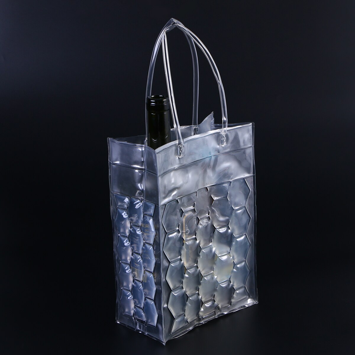 1pc 750ml Environmental Friendly PVC Wine Bottle Chill Cooler Ice Bag 4 Sides Wine Beer Gel Carrier Chilling 2 Bottles Capacity: White