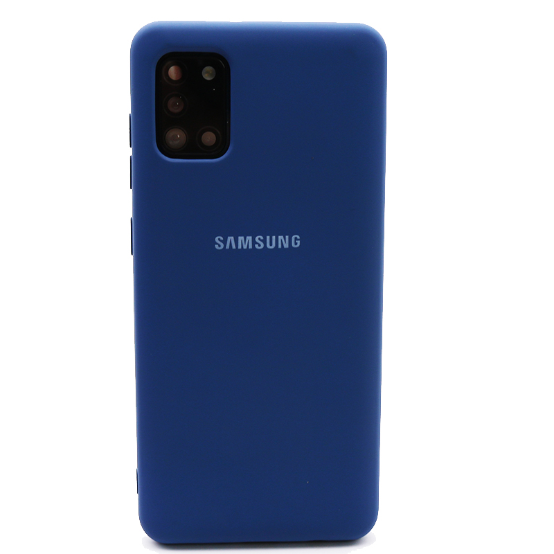 Samsung Galaxy A31 Flüssigkeit Silikon Fall Weichen Seidige Shell Abdeckung Galaxy A 31 Soft-Touch Zurück Schutzhülle: Lake blue