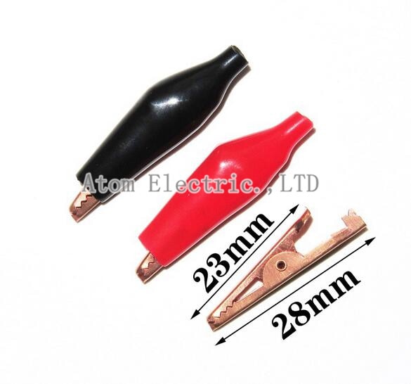 10 stk 10a 28mm mini rød krokodilleklemme kabel ledning batteri krokodilleklemmer elektrisk klemme tester sonde bil dobbeltsidig