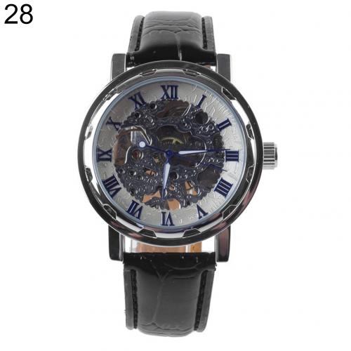 Skeleton Horloges Mechanische Automatische Horloge Mannen Sport Klok Casual Business Polshorloge Relojes Hombre: White Blue