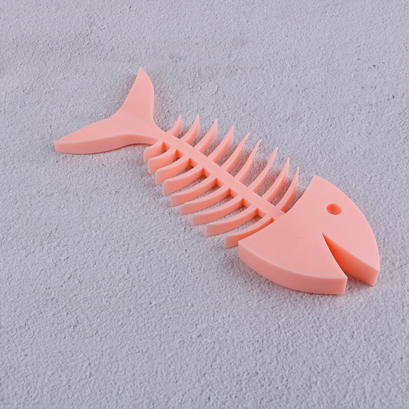 1pc sólida caixa de sabão peixe osso forma titular silicone dish box saver viajar portátil prato prateleira sabão para banheiro cozinha: Rosa