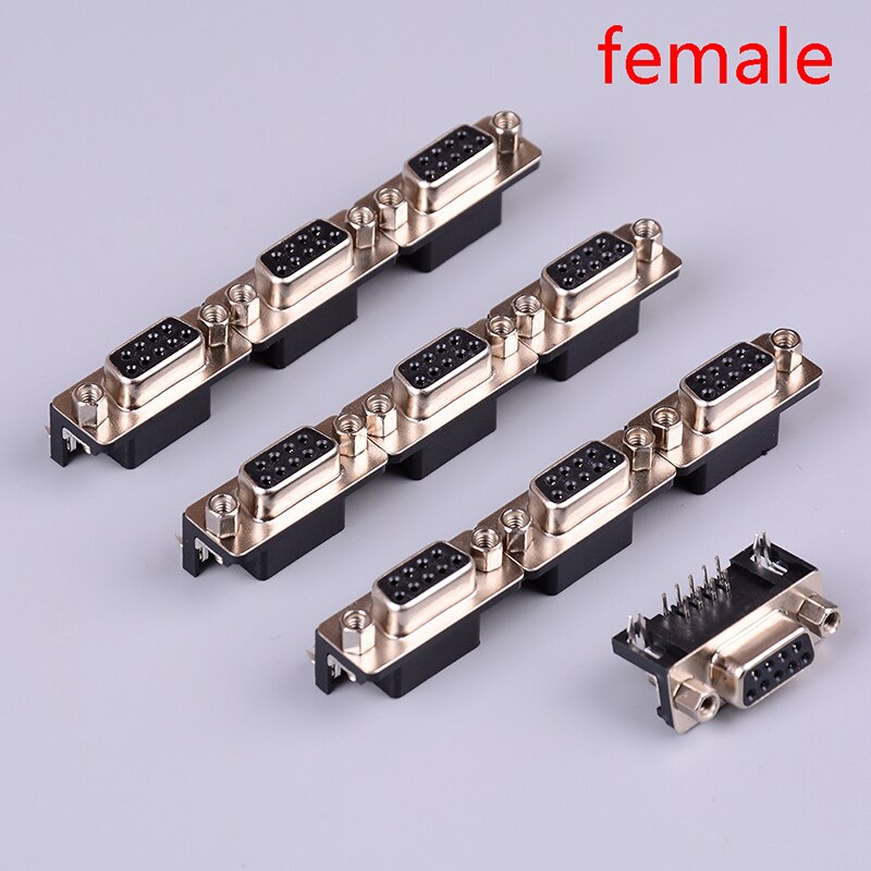 10Pcs/lot DB-9 DB9 Male Female PCB Mount DR-9S PCB Connector RS232 Connector: Female