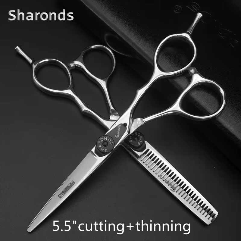Neues Haarschnitt-Scheren-Set, professionelle Friseurschere, Friseur, hochwertiger Schönheitssalon, 5,5/6,0 Zoll Haarschneiden: Burgunderrot