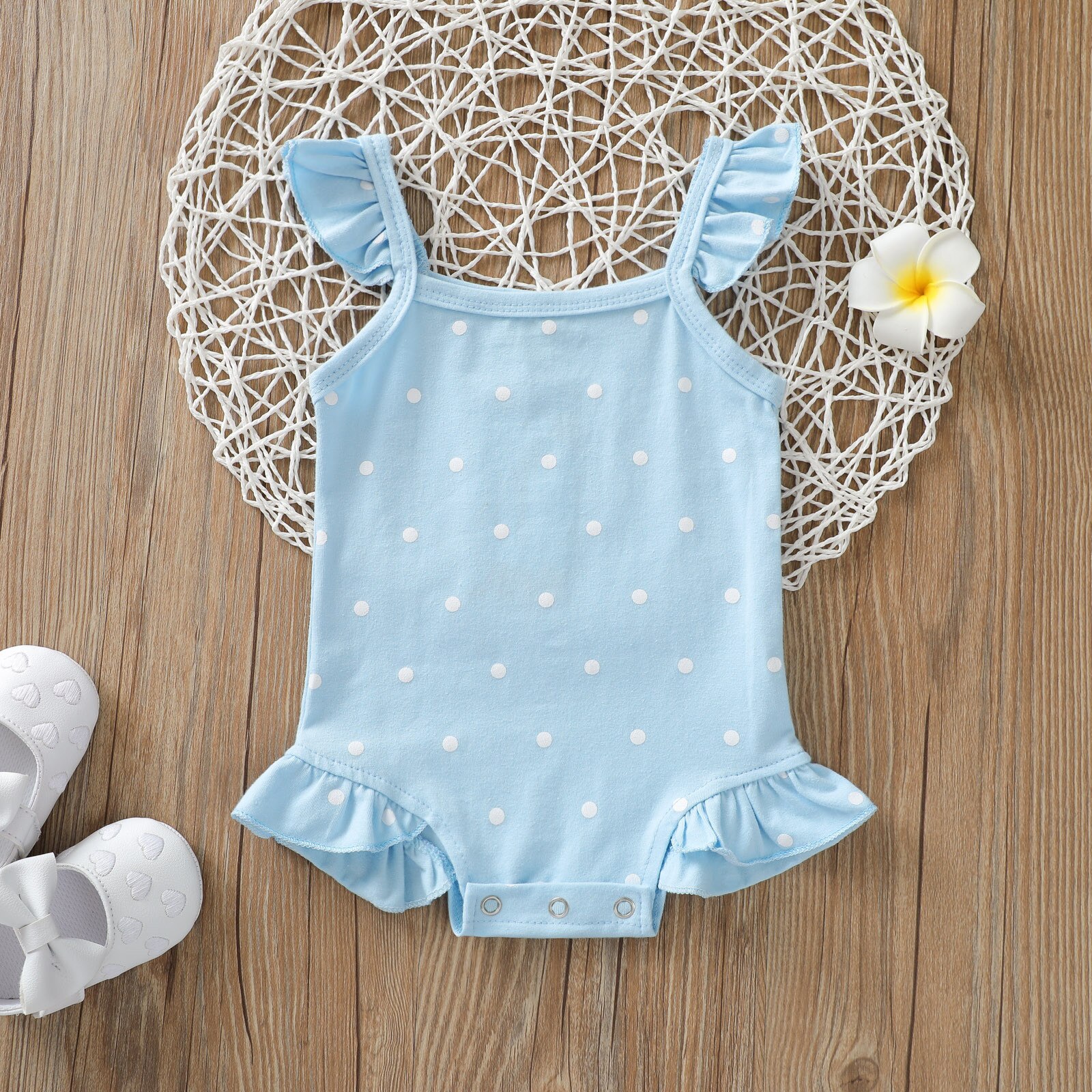 Pagliaccetto per neonato estivo pagliaccetto in cotone con volant senza maniche pagliaccetti per neonati moda abbigliamento per bambini