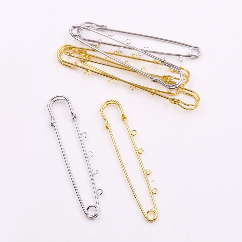 10 Uds. De pasadores de seguridad, broche grande, pasadores rectos con 4 agujeros, broche DIY, accesorios de joyería, suministros de costura de ropa
