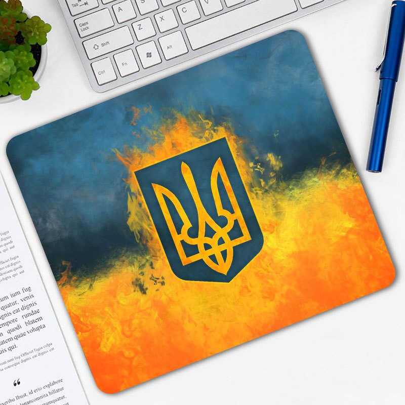 Gemusterten Ukraine Flag Gaming Maus Pad Computer Rechteck Mousepad Anti-slip Natürliche Gummi Mause Mäuse Matte: 2 / 22x18 cm