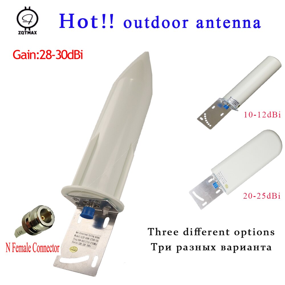 Zqtmax Gsm Cdma Dcs 2600 Antenne 30dBi N Vrouwelijke Voor 2G 3G 4G Lte Mobiele Telefoon Versterker mobiele Signaal Repeater Booster